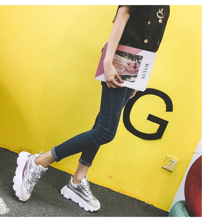 Женская обувь; кроссовки на платформе; zapatos de mujer; chaussures femme; модные брендовые Женские Дышащие туфли в стиле пэчворк