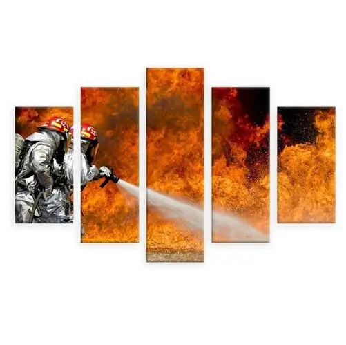 Картина на холсте с 5 панелями изображением пожарного нашего героя постер для