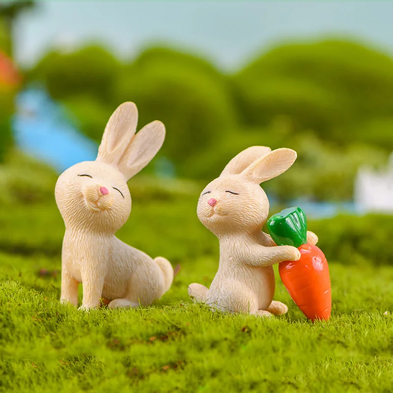 7 шт./компл. Kawaii микро кролик миниатюрные животные ремесла ПВХ Модель зайца