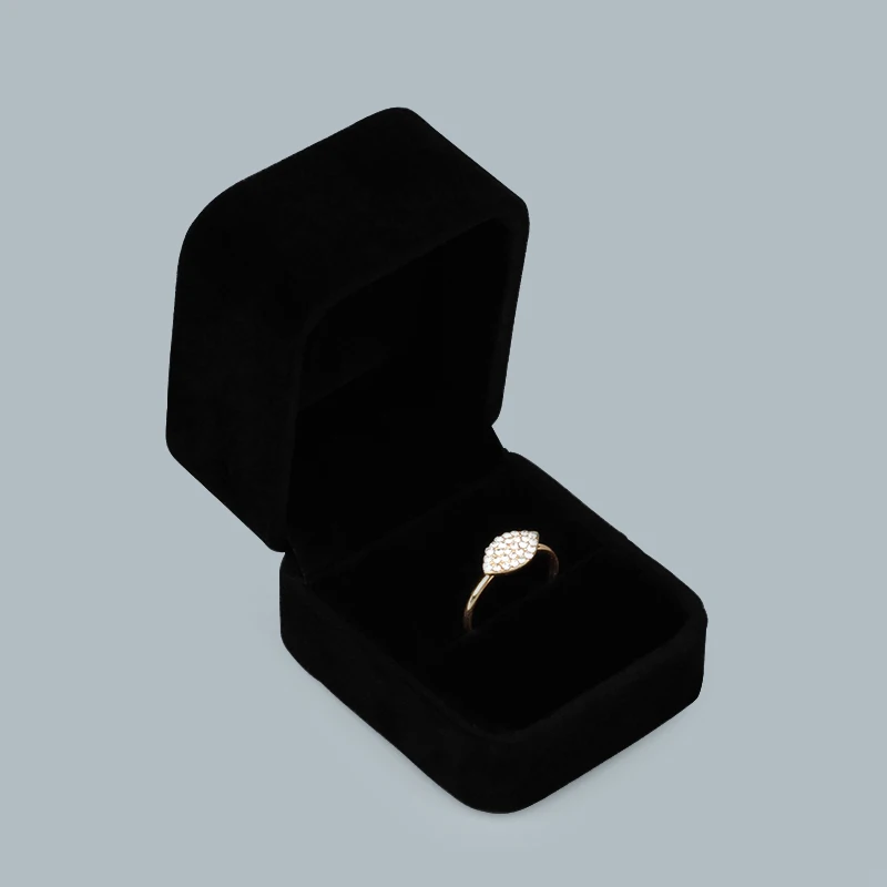 Элегантный черный бархатный чехол для ювелирных изделий Подарочная коробка