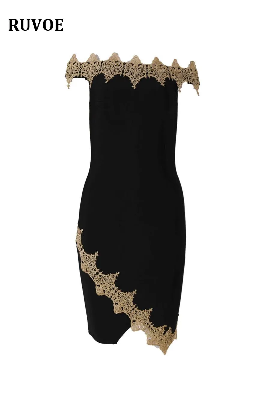 Высококачественное черное Бандажное платье мини из вискозы с вырезом лодочкой и