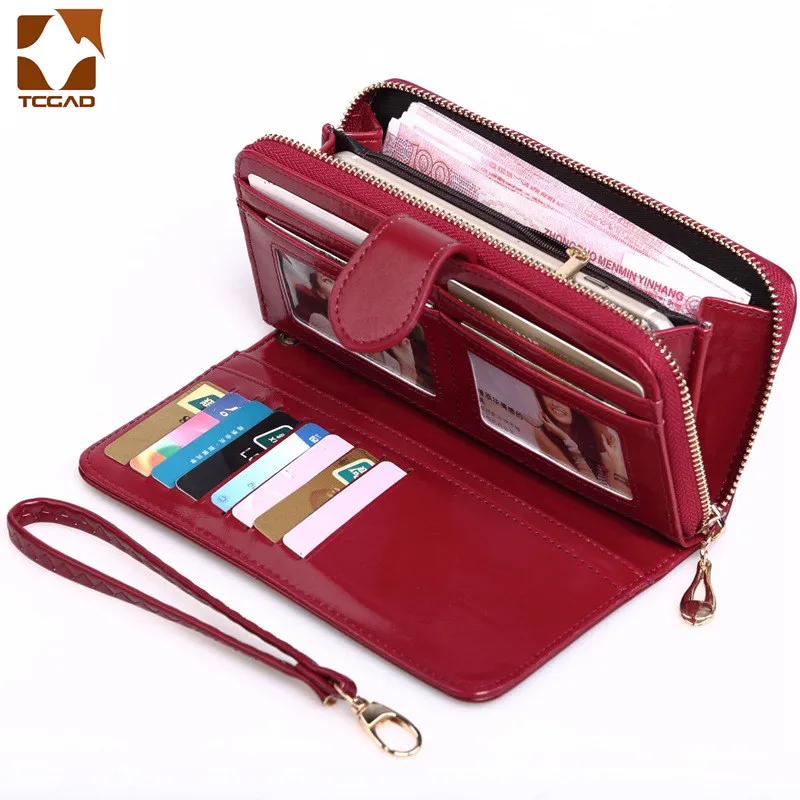 

Women's wallet long Solid Color Women bayan cuzdan porte feuille femme purses wallet 2019 female leather genuine billetera mujer