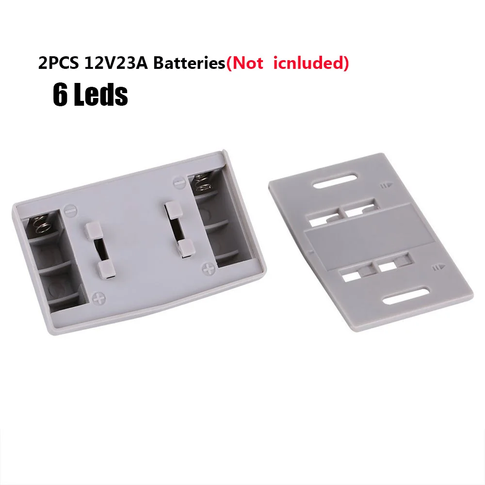 6LED Gray Ночной светильник с датчиком движения PIR на батарейках, Интеллектуальный светодиодный ночник с датчиком движения для шкафа, ящика, спальни - Испускаемый цвет: 6LED Gray