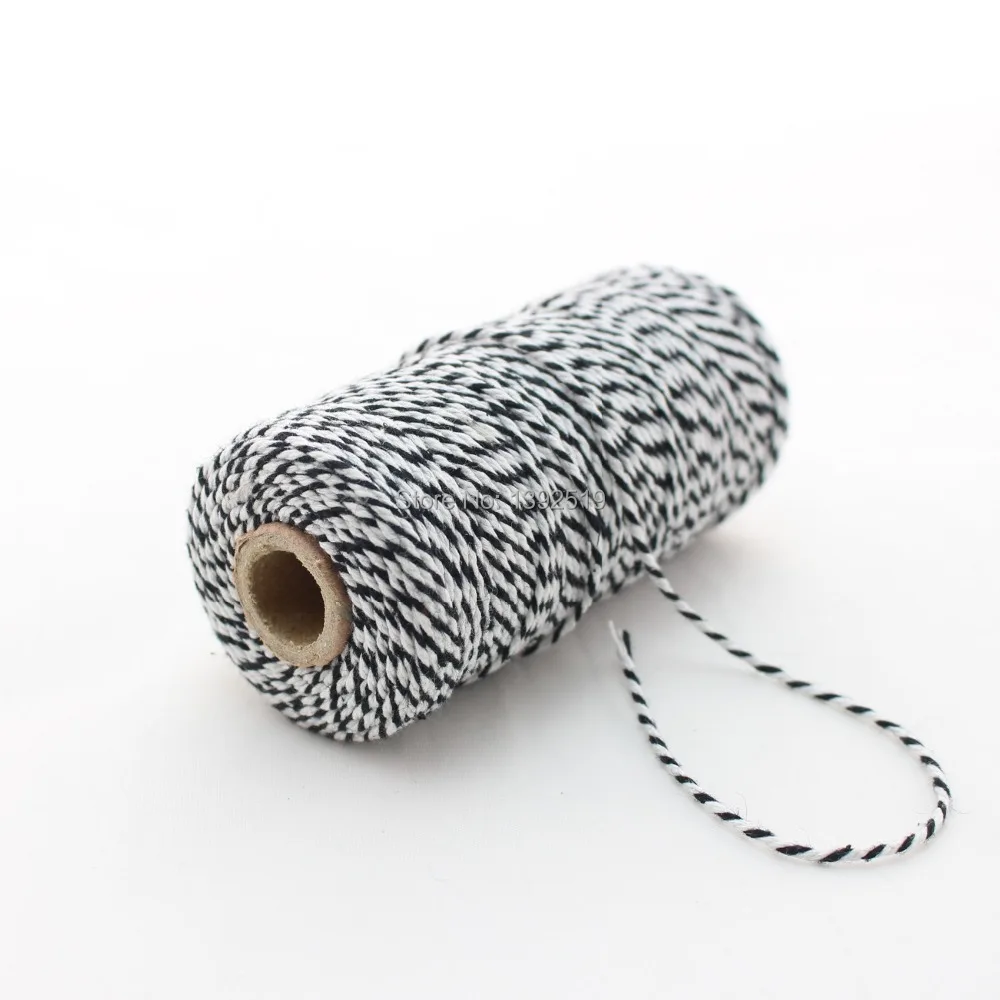 

Free Shipping 70spool Cotton Bakers twine 110yards/spool Black White Double Colors Bakers Twine