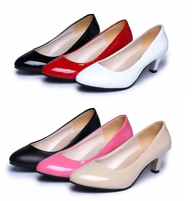 Ake Sia Footware/женские красные туфли лодочки на Высоком толстом каблуке с круглым