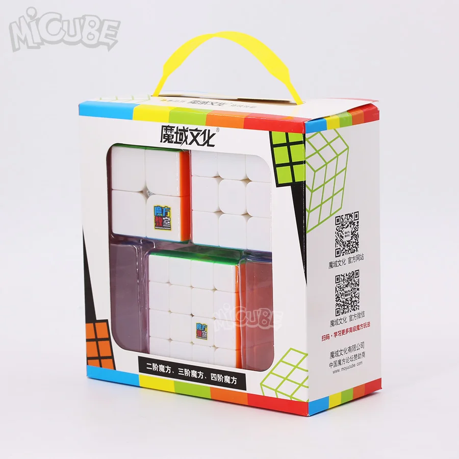 2x2/oneplus 3/OnePlus x 3 4x4 куб 3 шт./компл. подарки коробка: Mofangjiaoshi Волшебные кубики Скорость головоломка цветной игрушки для детей, подарок на день рождения, Логические - Цвет: Stickerless