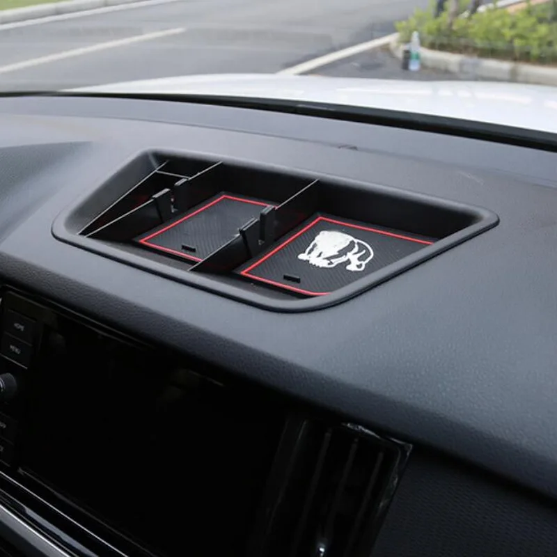 Tonlinker Обложка Наклейка для Skoda KAROQ автомобильный Стайлинг 1 шт. ABS центральной консоли держатель для хранения телефона укладка Tidying чехлы