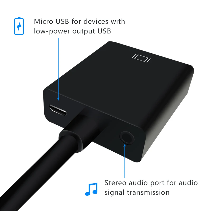 HDMI в VGA адаптер цифро-аналоговые аудио и видео конвертер «Папа-мама» адаптер для ПК ноутбук поддержка 1080P HDTV