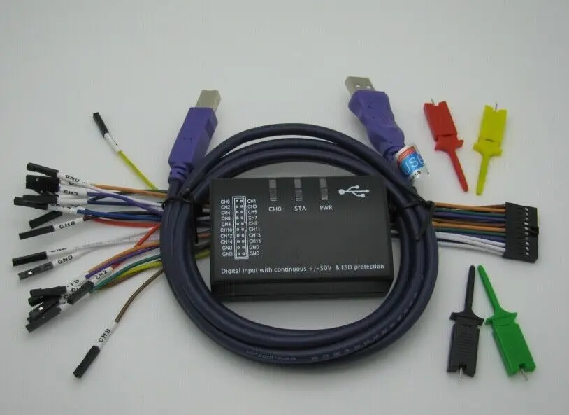 Новый логический анализатор USB Logic 100 МГц 16Ch для ARM FPGA|analyzer instrument|usb yellowusb port analyzer |