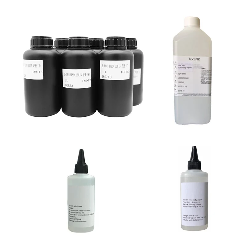Импортный набор УФ чернил для принтера с шт. 6 1 литровый чернила 500 мл чистящая