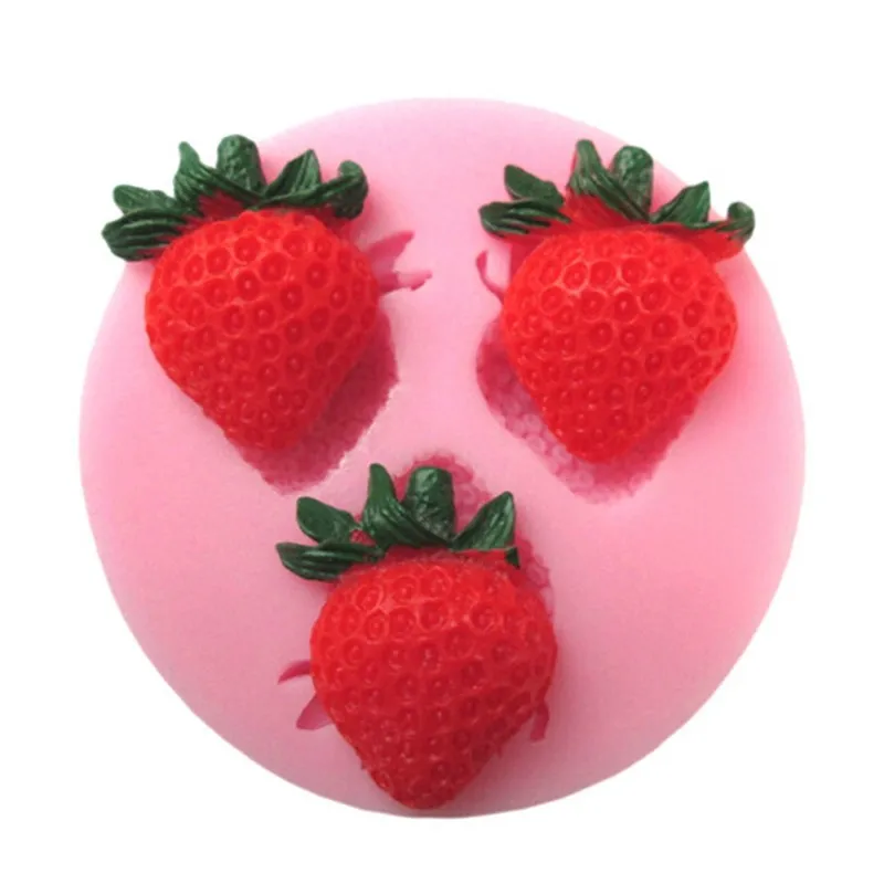 Миниатюрная серия фруктов клубника силиконовая помадная форма ручная работа