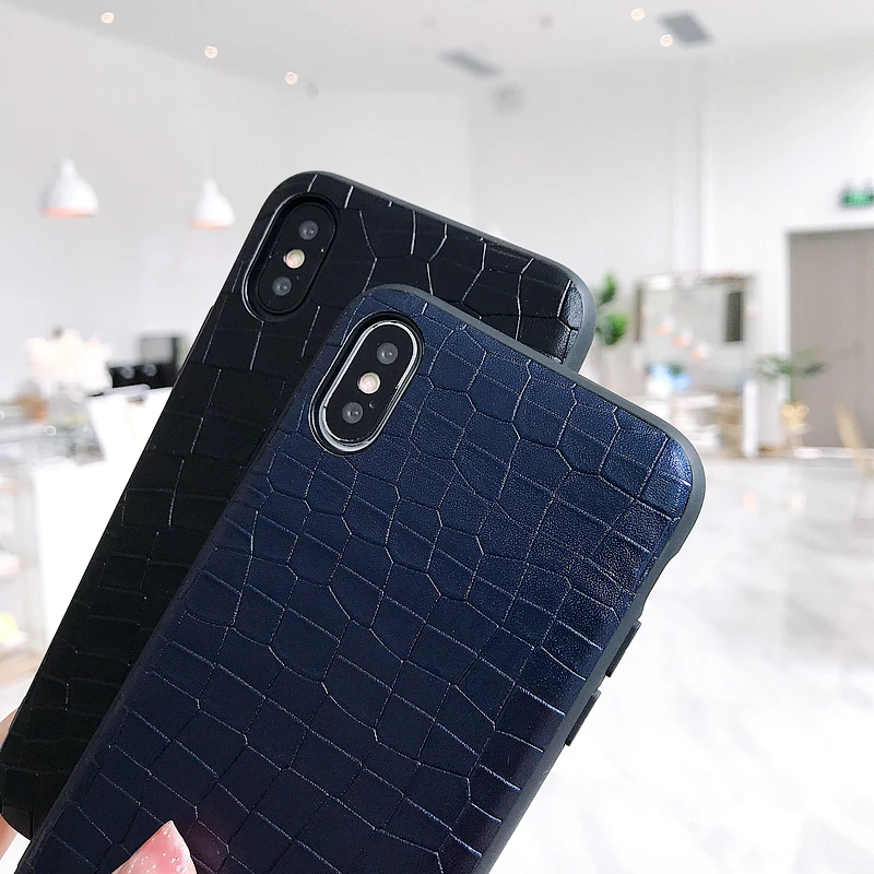 Роскошный кожаный чехол с каменной текстурой для iphone 6 7 8 plus X галькой стиль ТПУ ПК