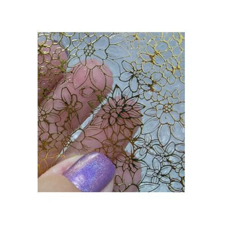 Наклейки для ногтей MEETACROSS из металлического сплава с рельефным цветком