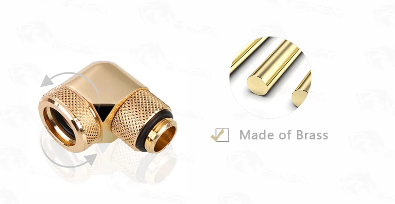 BYKSKI 90 градусов OD14mm жесткий Трубчатый Поворотный фитинг ручной Компрессионный фитинг G1/4 ''труба используется для наружной 14 мм акриловой трубы PETG