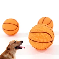 professional rubber pet dog basketball funny kids pet dog toy squeaky ball high quality pet dog cat interactive training tools
