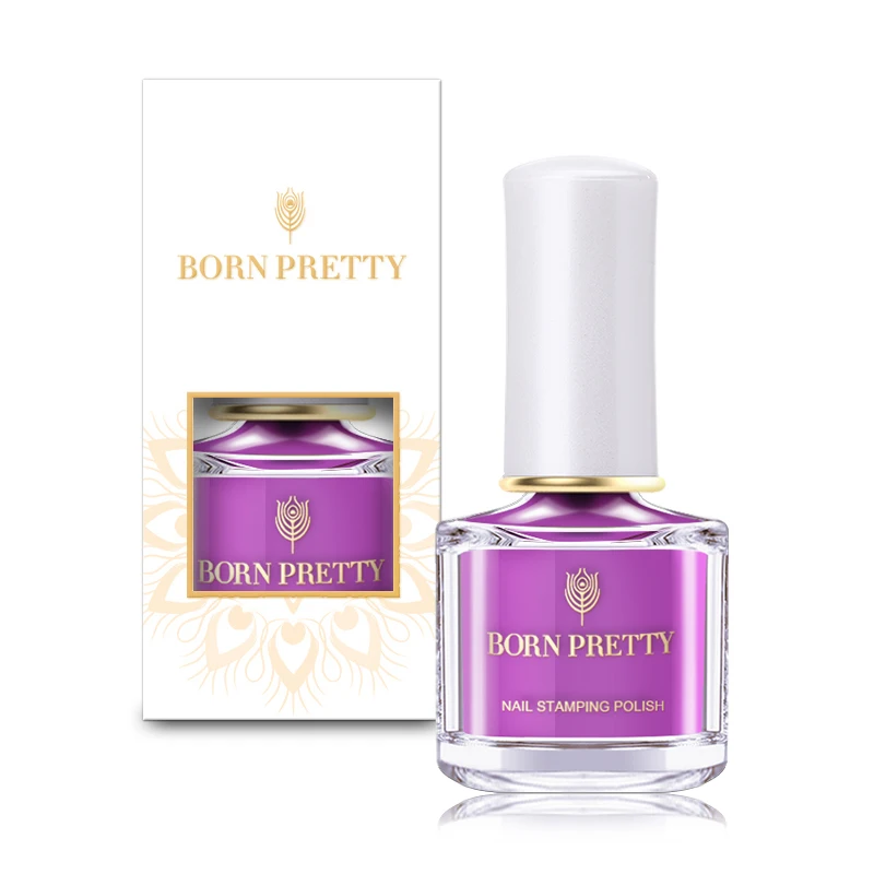 Лак для ногтей BORN PRETTY фиолетового цвета 6 мл лак стемпинга печати розовый красный