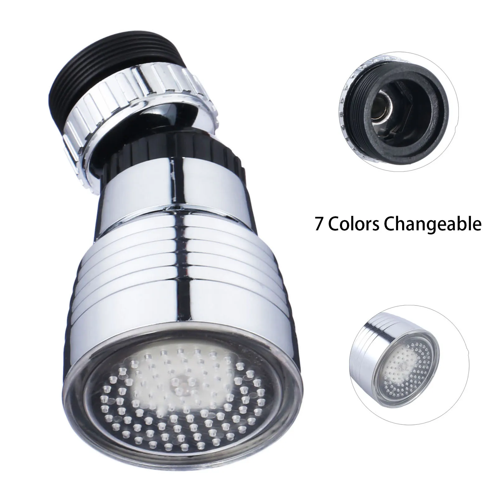 Вращающийся на 360 градусов цветной автоматический душевой гидроэлектрический