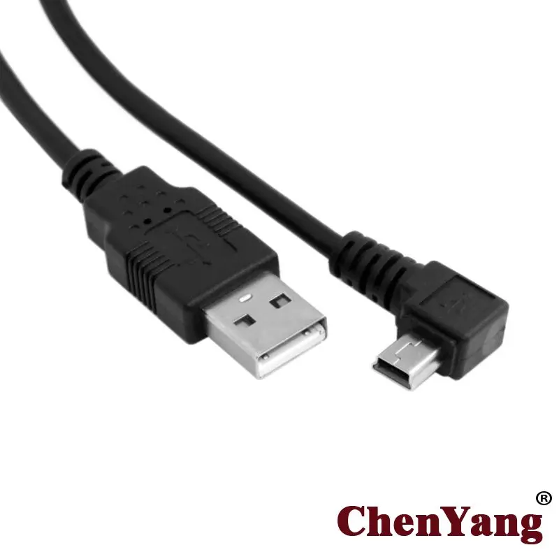 Кабель для передачи данных Chenyang с левым углом 90 градусов 0 5 м USB 2 папа на Mini 5Pin Тип