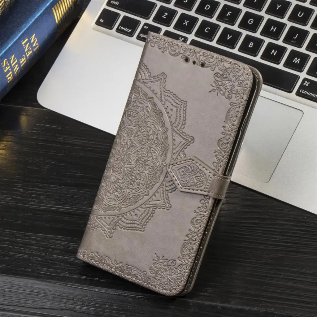 Серый Кожаный чехол-бумажник для смартфона Xiaomi Redmi Go, чехол-книжка для Redmi Note 7, мягкий силиконовый чехол Etui Funda Coque Funda - Цвет: Серый