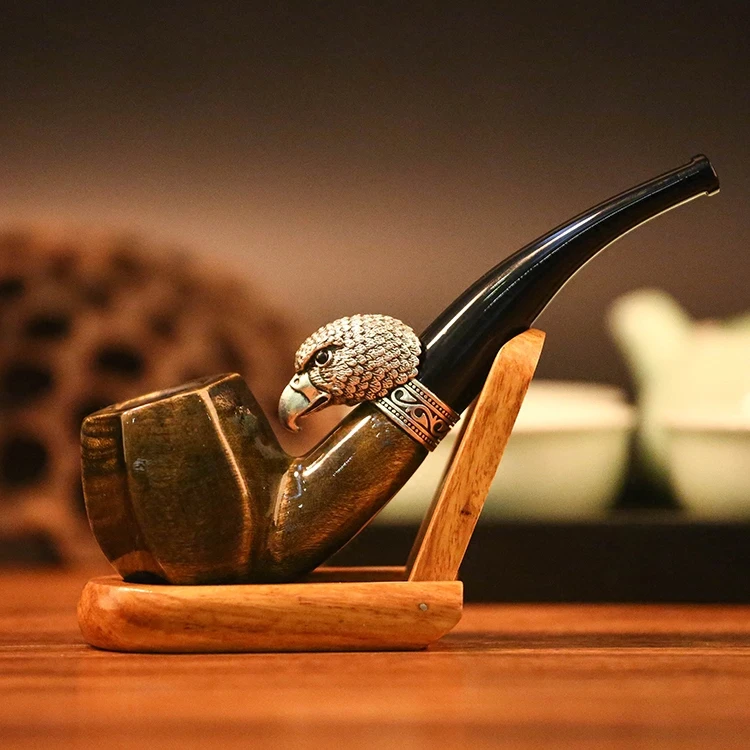 Новый 1 шт. ручной тип изгиба курительная трубка деревянная табачная труба с