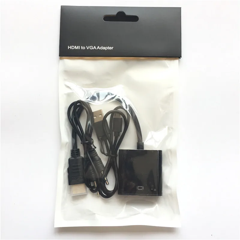 with audio power Адаптер hdmi-vga штекерным конвертер с разъемом адаптер 1080 P цифро аналоговый аудио-видео для PS4 портативных ПК для планшета телевизора - Цвет: with audio power