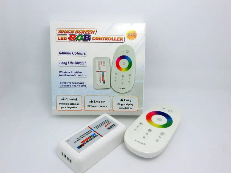 

DC12-24V 18A RGB led controller 2.4G touch screen RF remote control for led strip/bulb/downlight 1set/lot