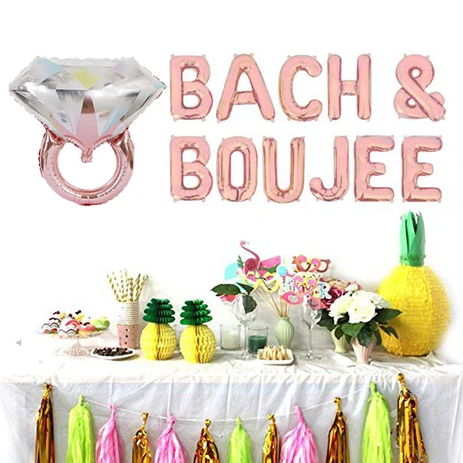 12 шт./партия розовое золото Bach& Boujee фольги Воздушные шары украшения для девичника Bach вечерние украшения невесты и букэ Декор-баннер