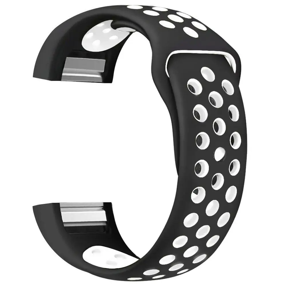 black white UIENIE ремешок для браслета Fitbit charge 2 Замена для силиконового ремешка часы ремешок для Fitbit charge 2 браслет умные браслеты - Цвет: black white