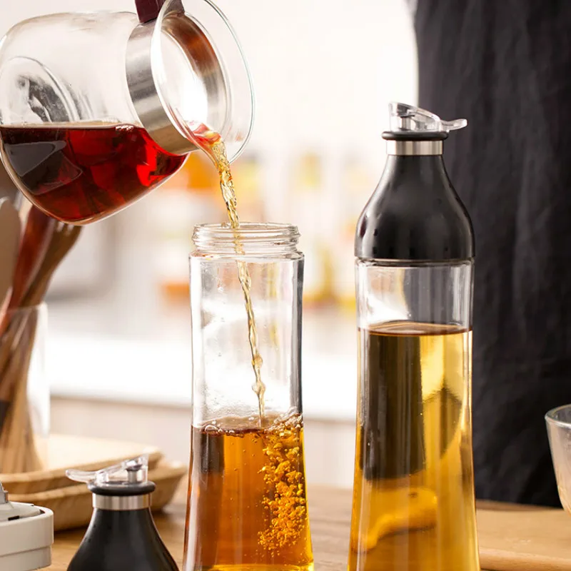 Герметичный стеклянный масляный горшок бутылка для масла большой резервуар