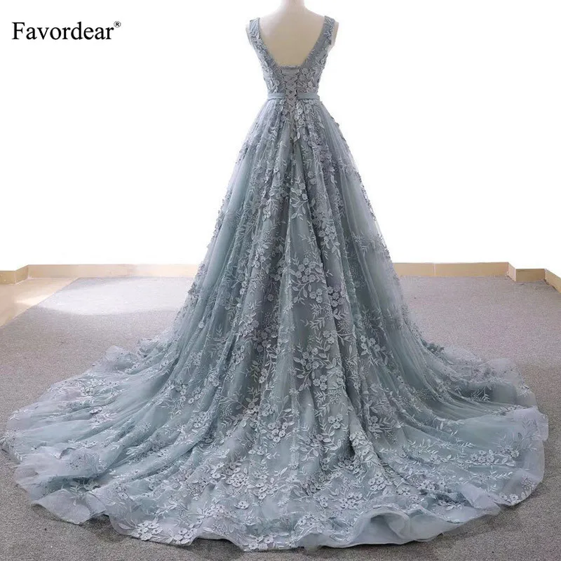 Favordear 2019 New Applique Simple Long Evening Dress with Sash Vestidos De Fiesta Elegant Formal Party Dress Evening Gown