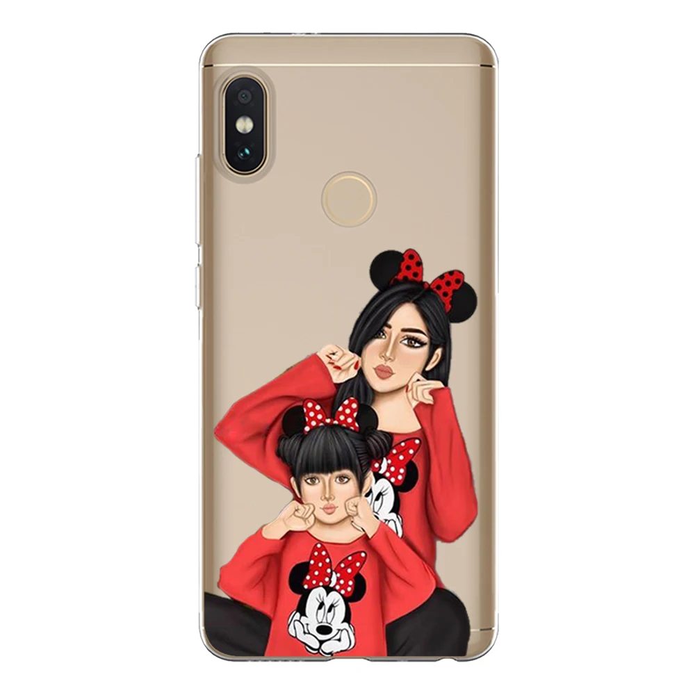 Мягкий чехол из ТПУ для Xiaomi Redmi 5 Plus 6 6A Note 4 4X Pro силиконовый милый телефона мамы