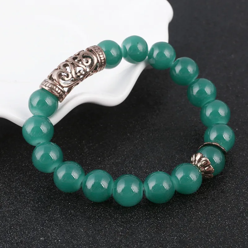 Браслет Boho Mujer Bijoux Homme зеленый круглый стеклянный бисер винтажные Подарки для