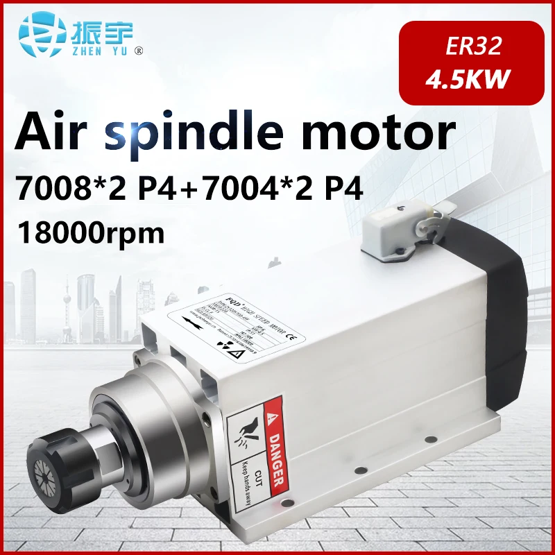 ZHENYU/FQD 4.5kw ER32 мотор шпинделя керамические подшипники cnc шпиндель 18000 об/мин с