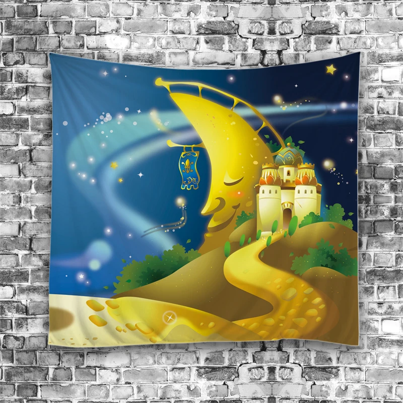 

New Nordic Rural Natural Scenic Cartoon Psychedelic Pattern Tapestry Customizable Home Decorative Tapestry Hanging Wall Carpet