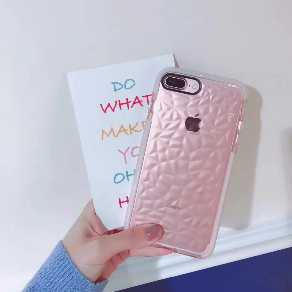 Модный прозрачный алмаз Мягкий чехол для iphone 6 6s 7 plus 8 защитный телефона X |