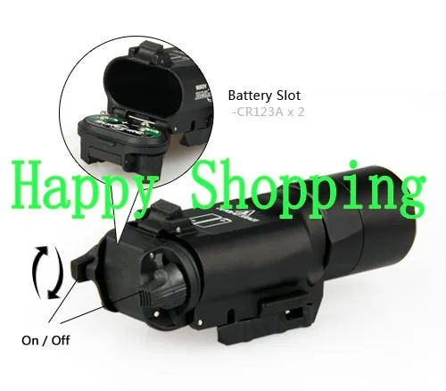 

Tactical SF X300 Green Light Torch LED Light Lumens Flashlight For Hunting Black