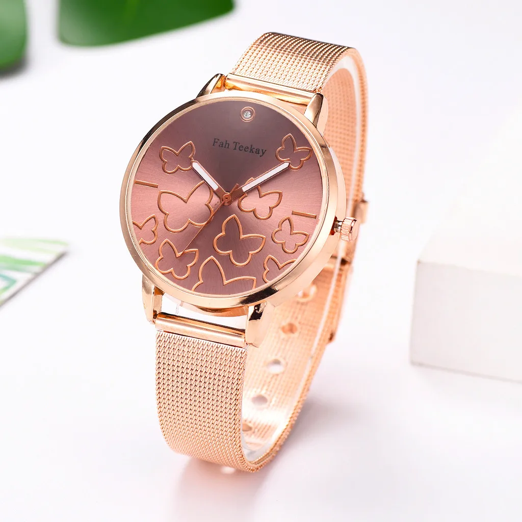 Модные Золотые женские наручные часы элегантные цветочные алфавитная тарелка в