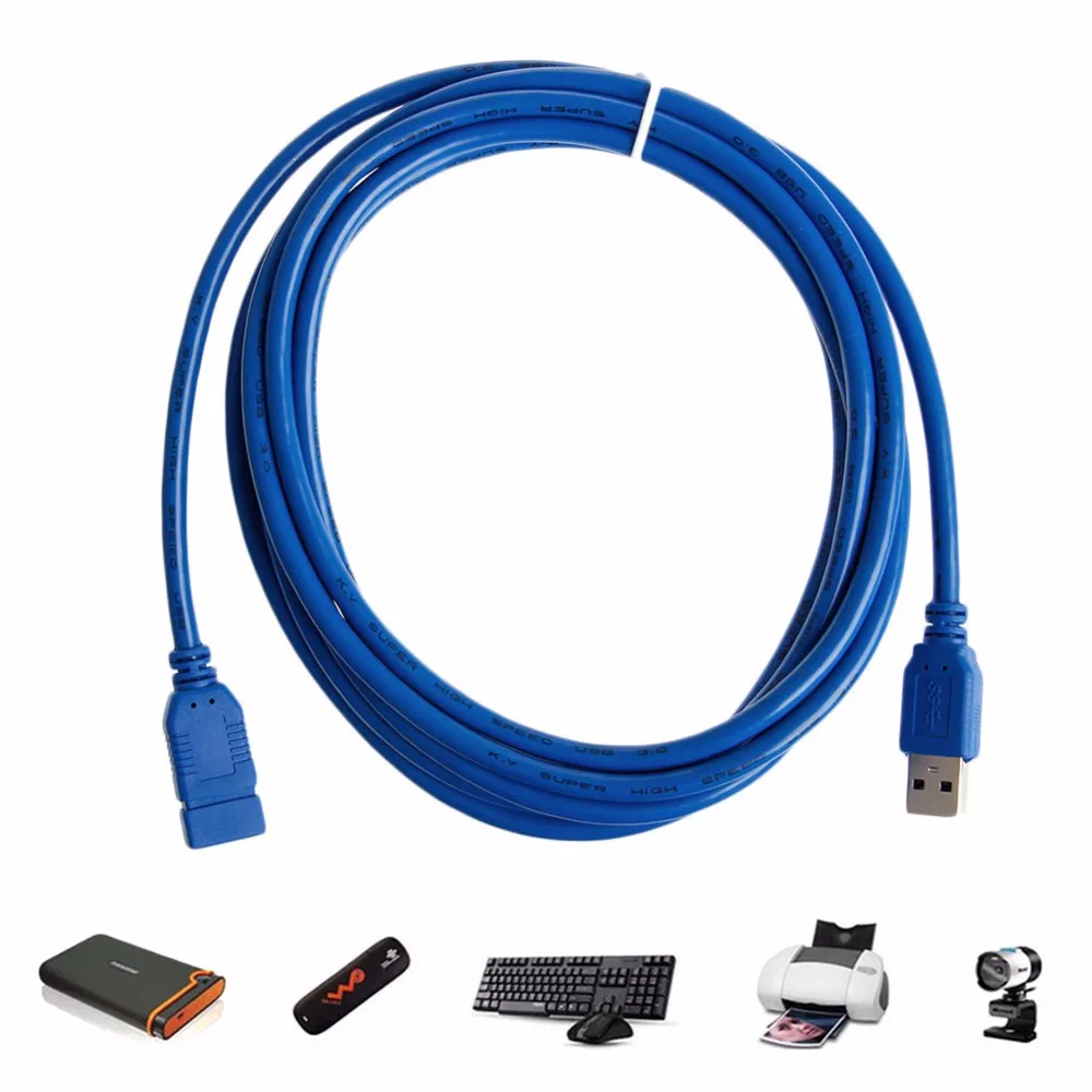 JINSHENGDA Hot USB 3.0 A Male Plug To Female Socket 3m/10ft Super Fast Extension Cable Cord | Электроника