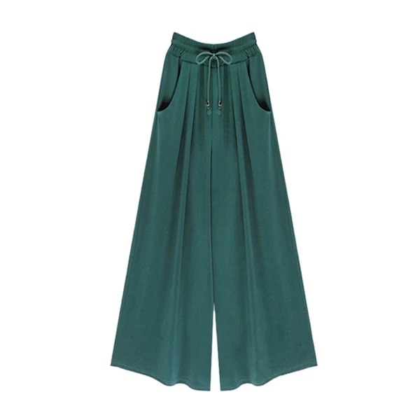 Green Женские повседневные свободные шаровары размера плюс M-4XL, 5XL, 6XL,, летние широкие брюки палаццо, брюки-стрейч, женская одежда, Новинка - Цвет: Green