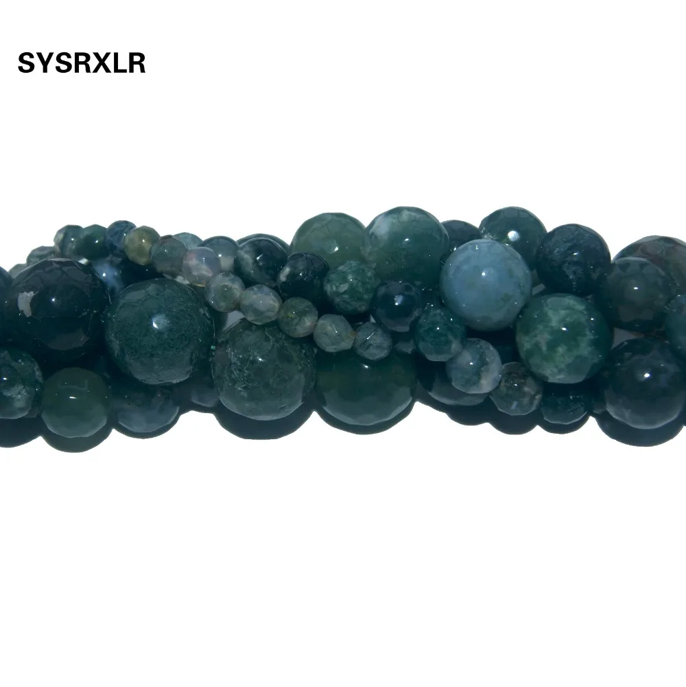 Оптовая продажа ограненный природный камень Бусины Из Мохового Агата для