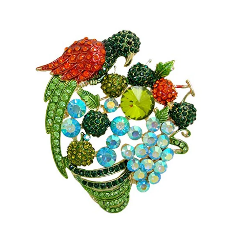 

100pcs women's Rhinestone Crystal flying birds Brooch Pin Luxurious flower fruit Scarves Shawl Clip pin broach jewelry