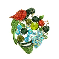 100pcs womens rhinestone crystal flying birds brooch pin luxurious flower fruit scarves shawl clip pin broach jewelry