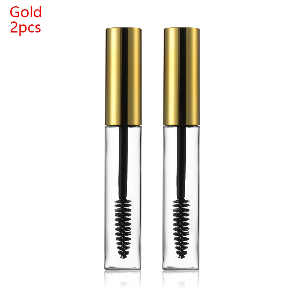 2pcs gold 2/5 шт. 10 мл пустой тюбик для туши крем для ресниц флакон/контейнер с крышкой/Liquid бутылка для многоразового использования DIY косметические инструменты - Цвет: 2pcs gold
