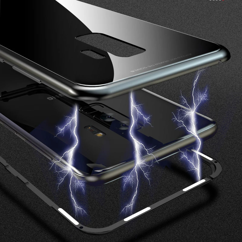 Магнитный флип-чехол для Samsung Galaxy S8/S8 Plus закаленное Стекло чехол на заднюю часть
