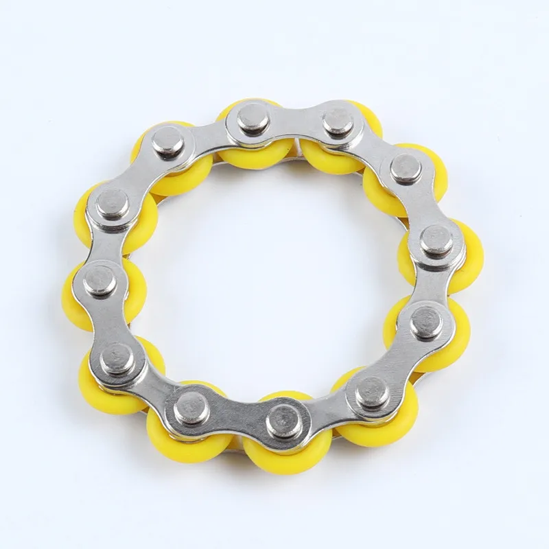 12 knots Yellow 8/12 узлов, новинка, брелок, цепь для ключей, игрушка для снятия стресса, нержавеющая сталь, велосипедная цепь, пряжка, кольцо для ключей, игрушка для пальцев - Цвет: 12 knots Yellow