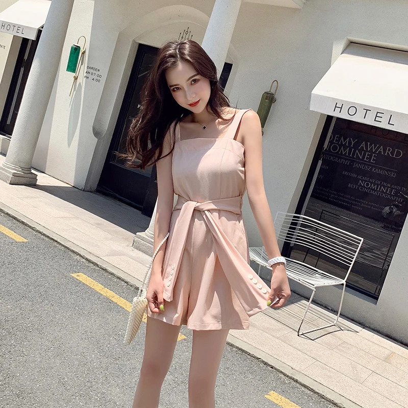 2019 летний женский комбинезон корейский сексуальный Macacao Feminino