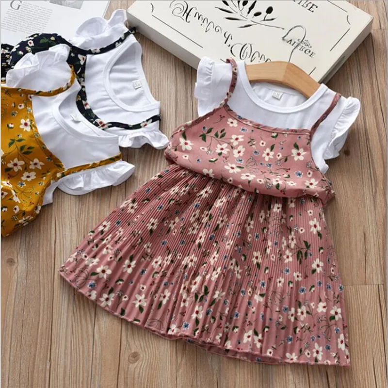 Платье для маленьких девочек 2018 г. Летние шифоновые вечерние платья от 1 до 3 лет