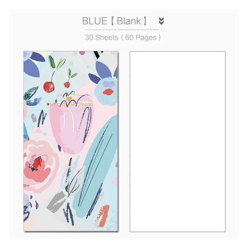 Blue-Blank MyPretties путешественников Тетрадь Бумага заправки Стандартный для TN цветок Blossom пустой сетки внутренняя пополнения Винтаж канцелярские - Цвет: Blue-Blank