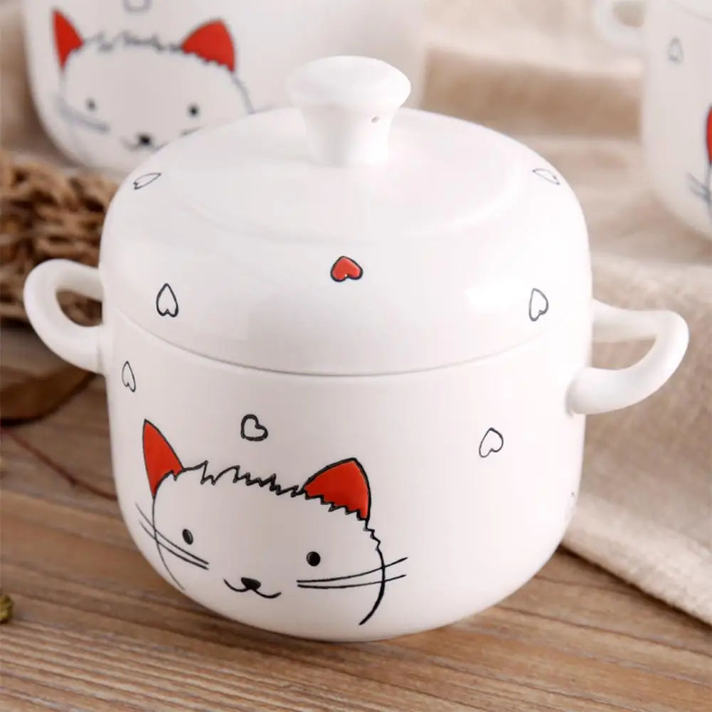 Adeeing Милая керамическая тушеная с двумя ушами микроволновая печь скороварка для