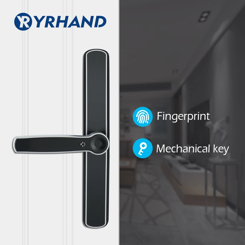 Безключевая алюминиевая стеклянная дверь с защитой от отпечатков пальцев